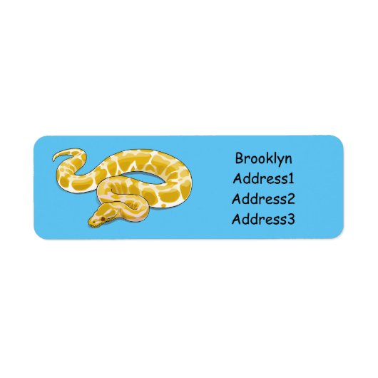 Afbeelding van de Birmese pythonslang cartoon Etiket (Voorkant)