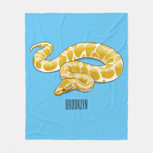 Afbeelding van de Birmese pythonslang cartoon Fleece Deken (Voorkant)