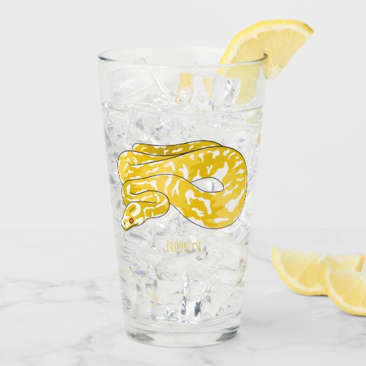 Afbeelding van de Birmese pythonslang cartoon Glas (Achterkant ijs)