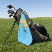Afbeelding van de Birmese pythonslang cartoon Golfhanddoek (Groen)