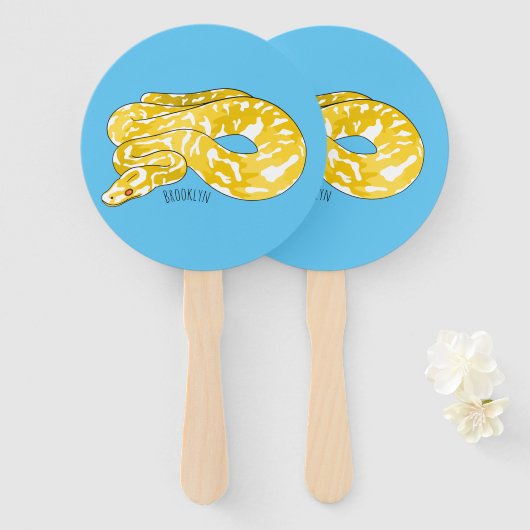 Afbeelding van de Birmese pythonslang cartoon Handwaaier (Voorkant en achterkant)