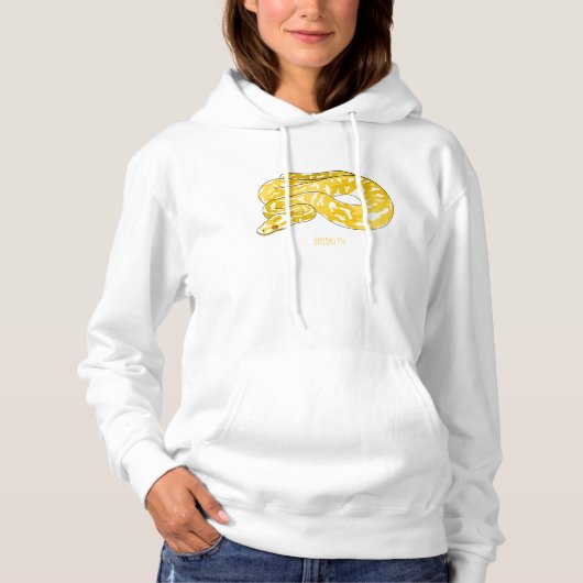 Afbeelding van de Birmese pythonslang cartoon Hoodie (Voorkant)