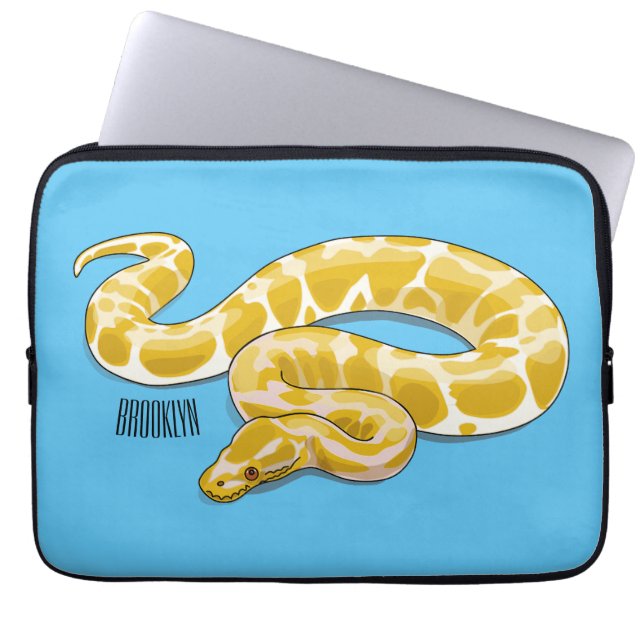 Afbeelding van de Birmese pythonslang cartoon Laptop Sleeve (Voorkant)