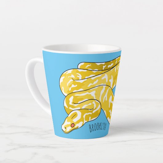 Afbeelding van de Birmese pythonslang cartoon Latte Mok (Linkerhoek)