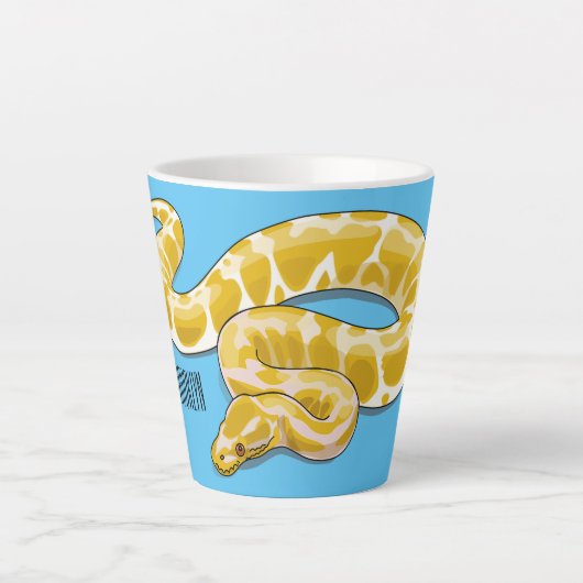 Afbeelding van de Birmese pythonslang cartoon Latte Mok (Voorkant)