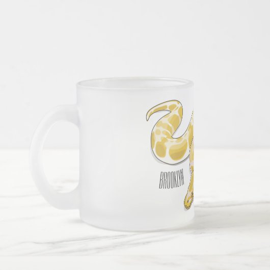 Afbeelding van de Birmese pythonslang cartoon Matglas Koffiemok (Links)