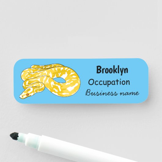 Afbeelding van de Birmese pythonslang cartoon Naamplaatje (In situ)