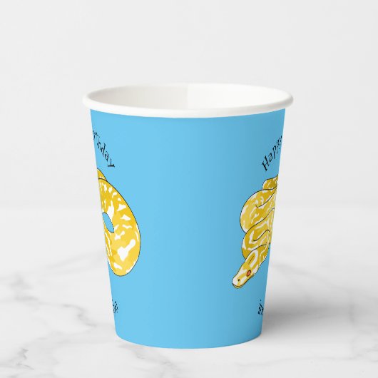 Afbeelding van de Birmese pythonslang cartoon Papieren Bekers (Links)