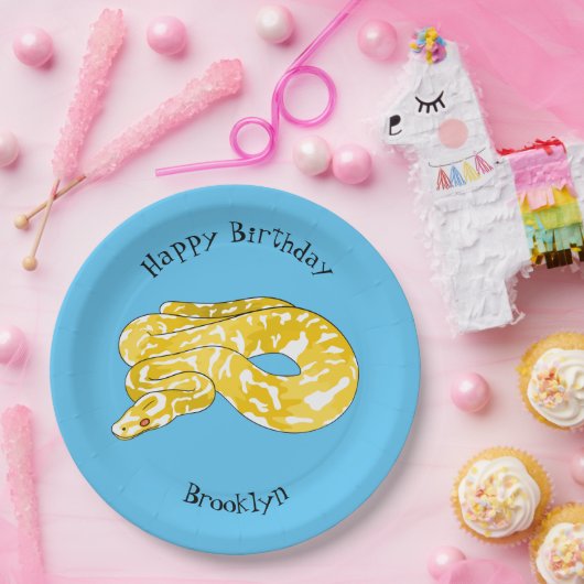 Afbeelding van de Birmese pythonslang cartoon Papieren Bordje (Feest)