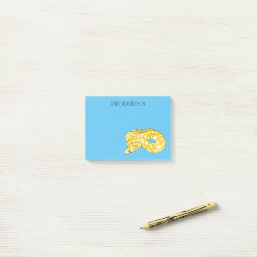 Afbeelding van de Birmese pythonslang cartoon Post-it® Notes (Op bureau)