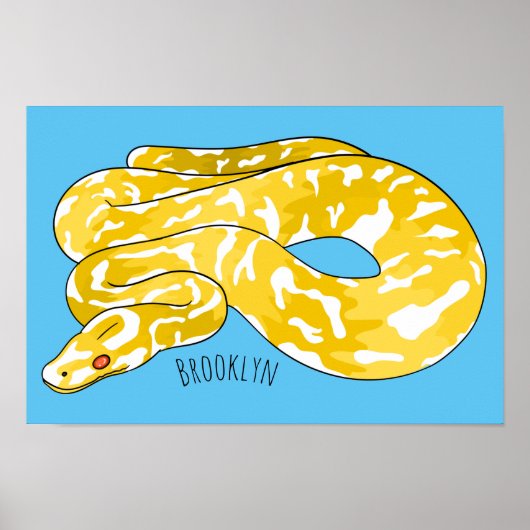 Afbeelding van de Birmese pythonslang cartoon Poster (Voorkant)