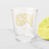 Afbeelding van de Birmese pythonslang cartoon Shot Glas (Achterkant)