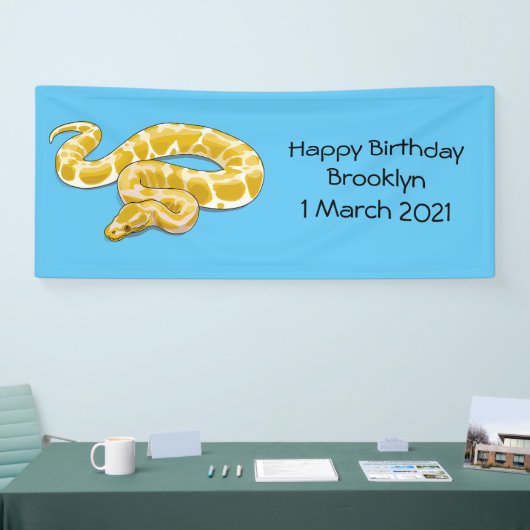 Afbeelding van de Birmese pythonslang cartoon Spandoek (Beurs)