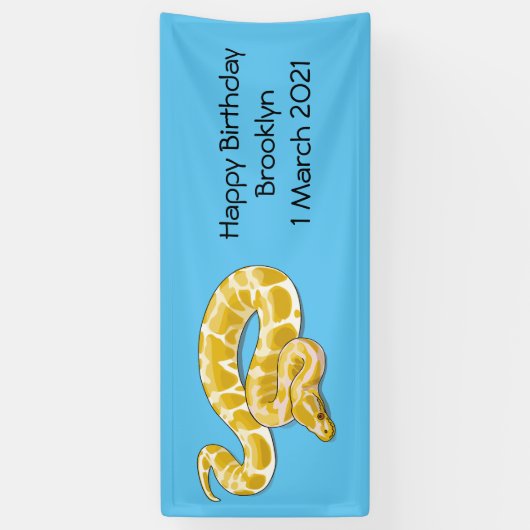 Afbeelding van de Birmese pythonslang cartoon Spandoek (Verticaal)