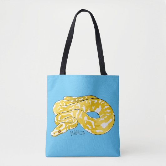 Afbeelding van de Birmese pythonslang cartoon Tote Bag (Voorkant)