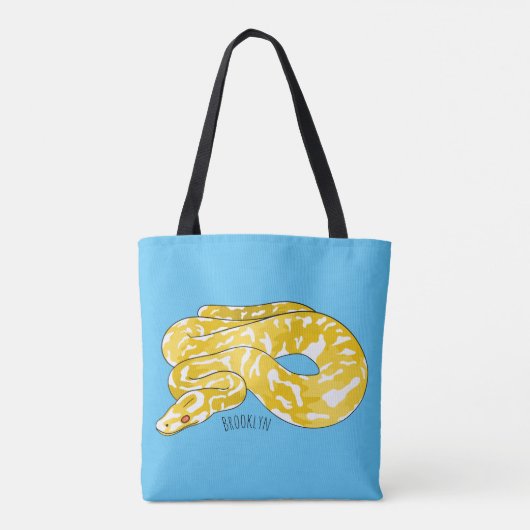 Afbeelding van de Birmese pythonslang cartoon Tote Bag (Achterkant)