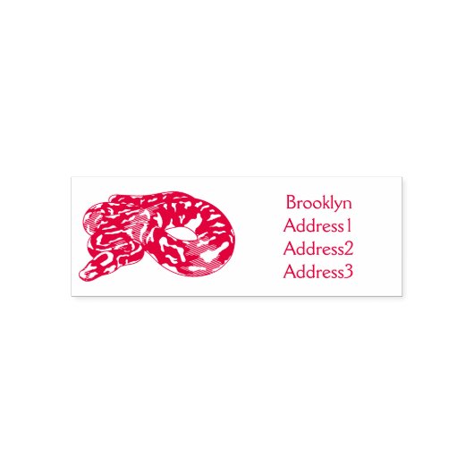 Afbeelding van de Birmese pythonslang cartoon Zelfinktende Stempel (Design)