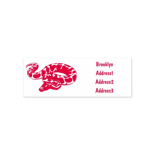 Afbeelding van de Birmese pythonslang cartoon Zelfinktende Stempel (Design)