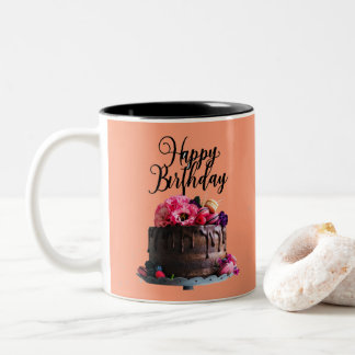 Afbeelding van de Birthday Cake Two-Tone Koffee Mo Tweekleurige Koffiemok