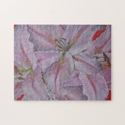 afbeelding van de bloemen van de grote roze lichtb legpuzzel (Horizontaal)