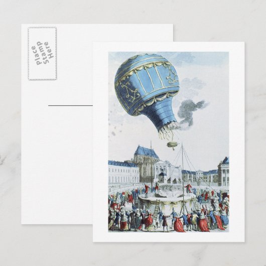 Afbeelding van de broers van de Montgolfier-luchtb Briefkaart (Voorkant / Achterkant)