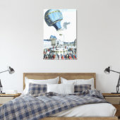 Afbeelding van de broers van de Montgolfier-luchtb Canvas Afdruk (Insitu (Slaapkamer))