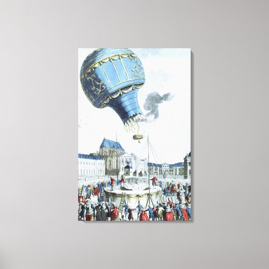 Afbeelding van de broers van de Montgolfier-luchtb Canvas Afdruk (Voorkant)
