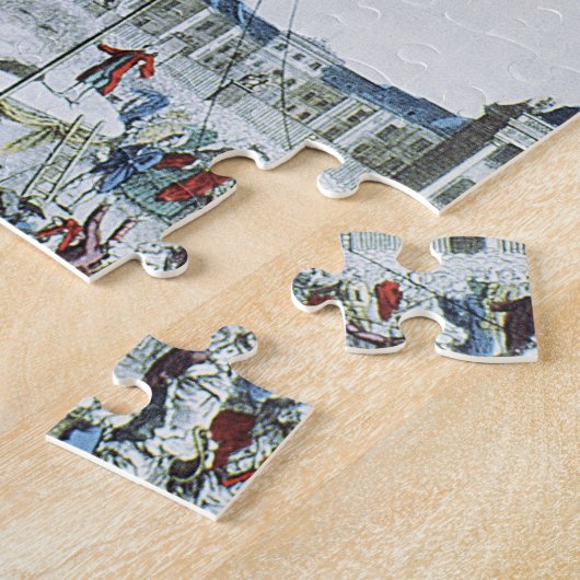 Afbeelding van de broers van de Montgolfier-luchtb Legpuzzel (Zijkant)