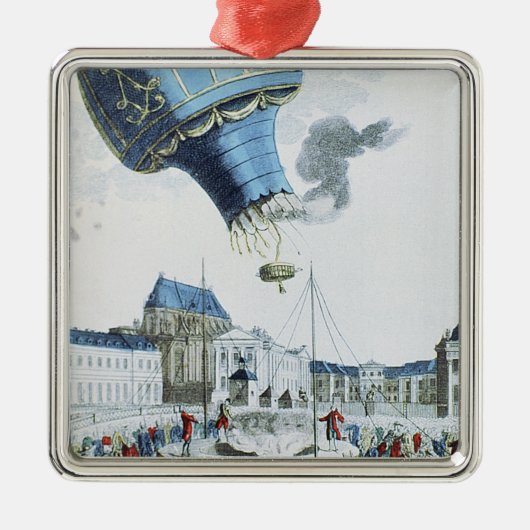 Afbeelding van de broers van de Montgolfier-luchtb Metalen Ornament (Voorkant)