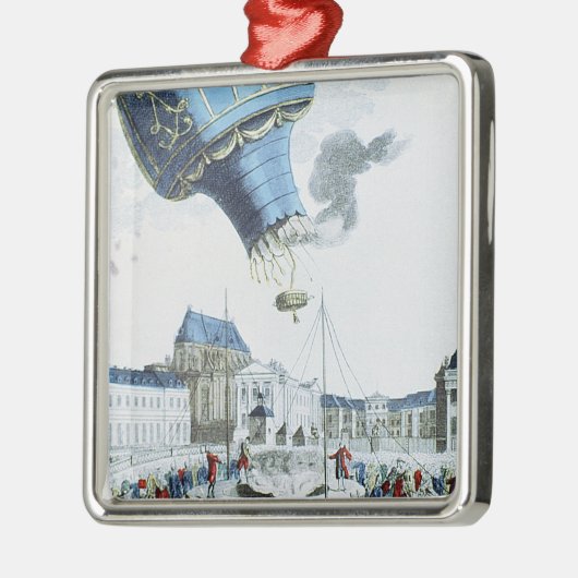 Afbeelding van de broers van de Montgolfier-luchtb Metalen Ornament (Links)
