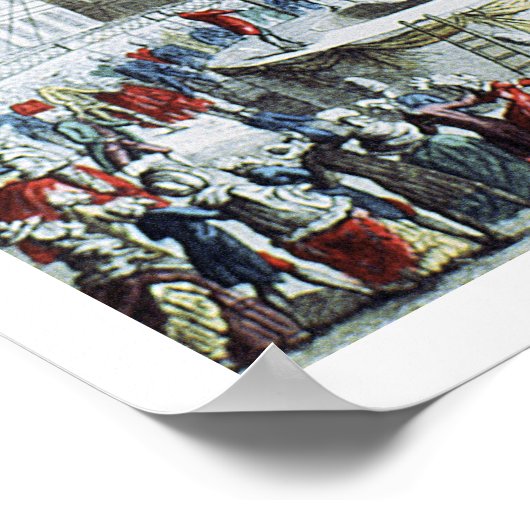 Afbeelding van de broers van de Montgolfier-luchtb Poster (Hoek)