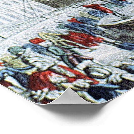 Afbeelding van de broers van de Montgolfier-luchtb Poster (Hoek)