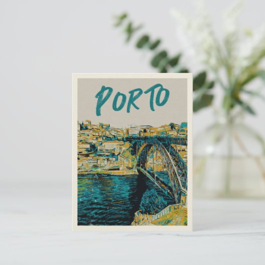 Afbeelding van de brug over de Porto Douro Portuga Briefkaart (Staand voorkant)