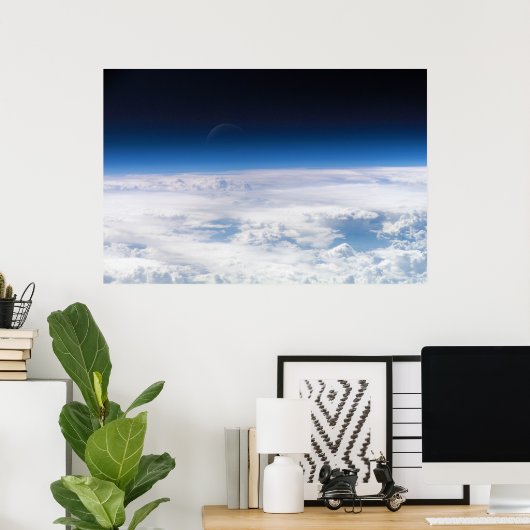 Afbeelding van de buitenkant van de atmosfeer op a poster (Thuiskantoor)