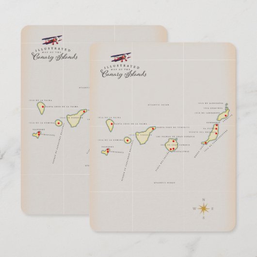 Afbeelding van de Canarische Eilanden. (Voorkant / Achterkant)