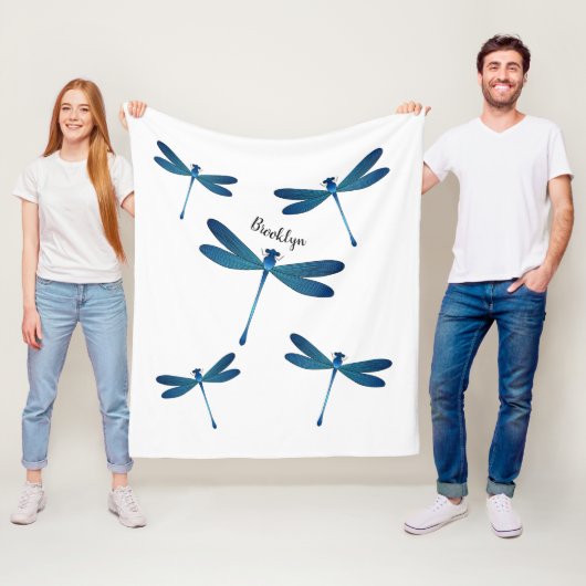 Afbeelding van de cartoon Dragonfly Fleece Deken (In situ)