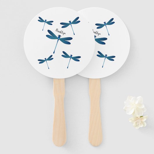 Afbeelding van de cartoon Dragonfly Handwaaier (Voorkant en achterkant)