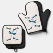 Afbeelding van de cartoon Dragonfly Ovenwant & Pannenlap Set (Voorkant / Achterkant)