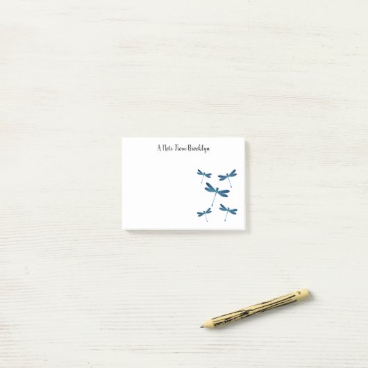 Afbeelding van de cartoon Dragonfly Post-it® Notes (Op bureau)
