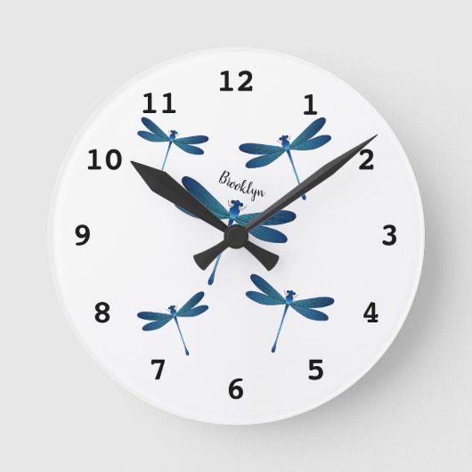 Afbeelding van de cartoon Dragonfly Ronde Klok (Voorkant)