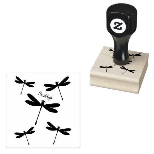 Afbeelding van de cartoon Dragonfly Rubberstempel (Gestempeld)