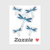 Afbeelding van de cartoon Dragonfly Sticker (Vel)