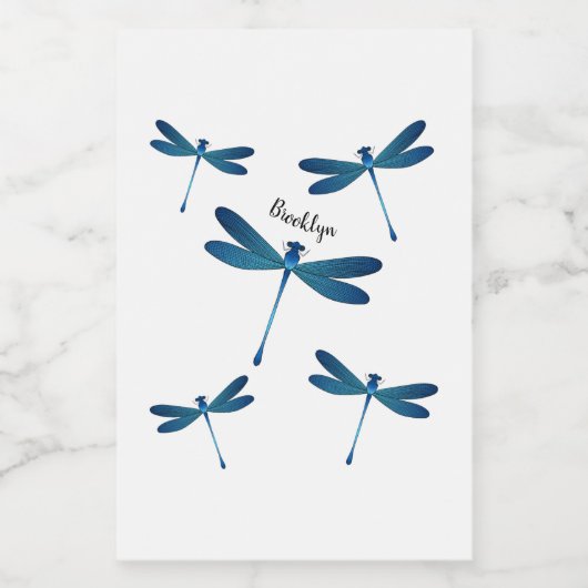 Afbeelding van de cartoon Dragonfly Voedselcontainer Etiket (Enkel label)