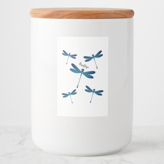 Afbeelding van de cartoon Dragonfly Voedselcontainer Etiket (Voorkant)