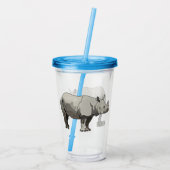 Afbeelding van de cartoon Javan rhinoceros Acryl Drinkbeker (Achterkant)
