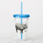 Afbeelding van de cartoon Javan rhinoceros Acryl Drinkbeker (Voorkant)