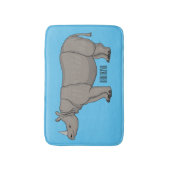 Afbeelding van de cartoon Javan rhinoceros Badmat (Voorkant Verticaal)