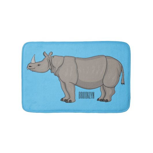 Afbeelding van de cartoon Javan rhinoceros Badmat (Voorkant)