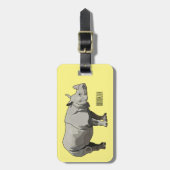 Afbeelding van de cartoon Javan rhinoceros Bagagelabel (Voorkant verticaal)