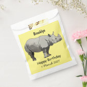 Afbeelding van de cartoon Javan rhinoceros Bedankzakje (Gezegeld)